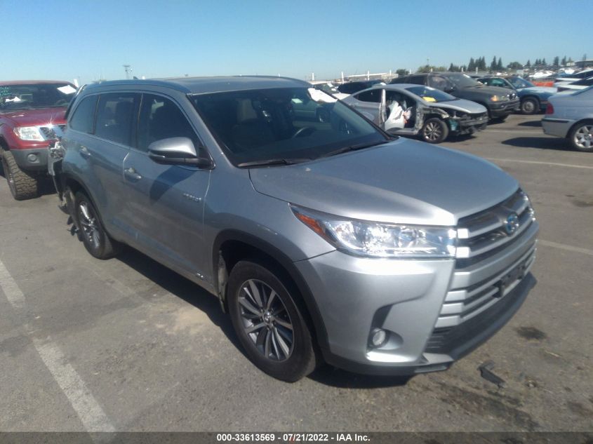 2017 Toyota Highlander Hybrid Xle VIN: 5TDJGRFH6HS026872 Lot: 33613569