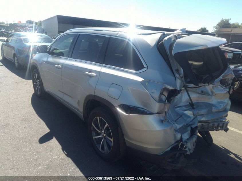 2017 Toyota Highlander Hybrid Xle VIN: 5TDJGRFH6HS026872 Lot: 33613569