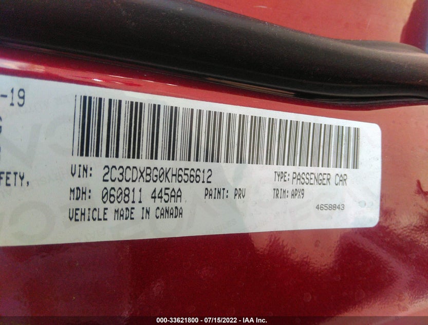 2C3CDXBG0KH656612