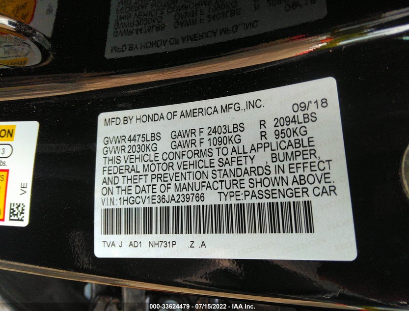1HGCV1E36JA239766