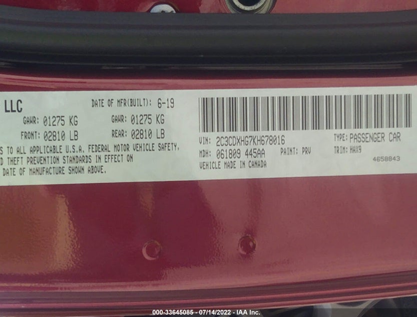 2C3CDXHG7KH678016