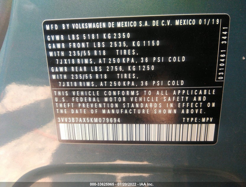 3VV3B7AX5KM079694