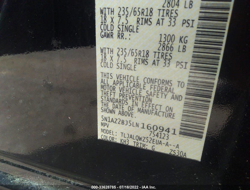 5N1AZ2BJ5LN160941