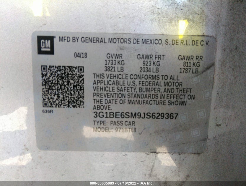 3G1BE6SM9JS629367