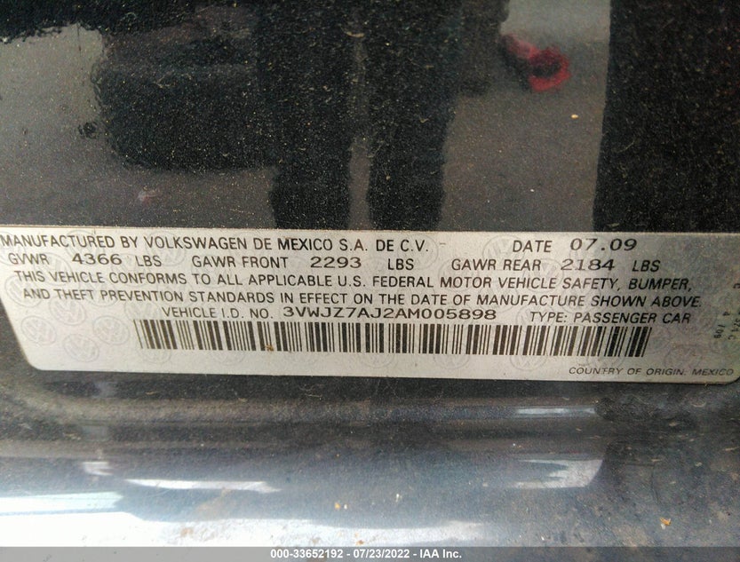 3VWJZ7AJ2AM005898
