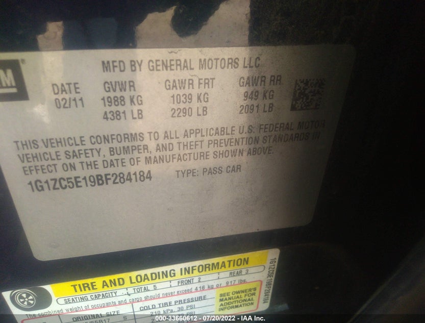 1G1ZC5E19BF284184