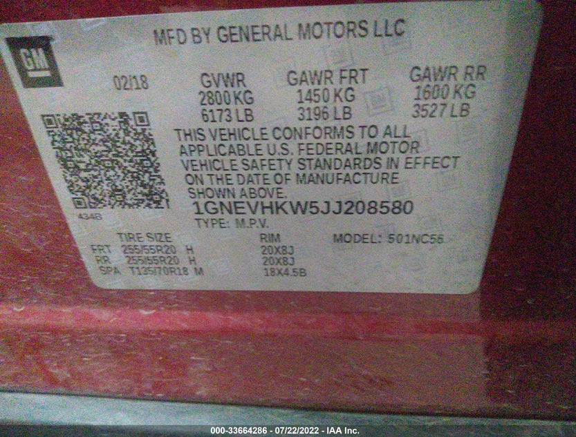 1GNEVHKW5JJ208580
