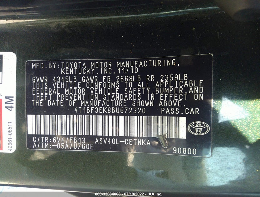 4T1BF3EK8BU672320