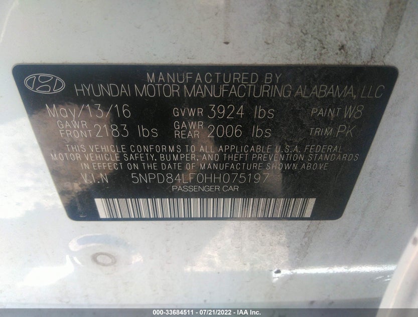 5NPD84LF0HH075197