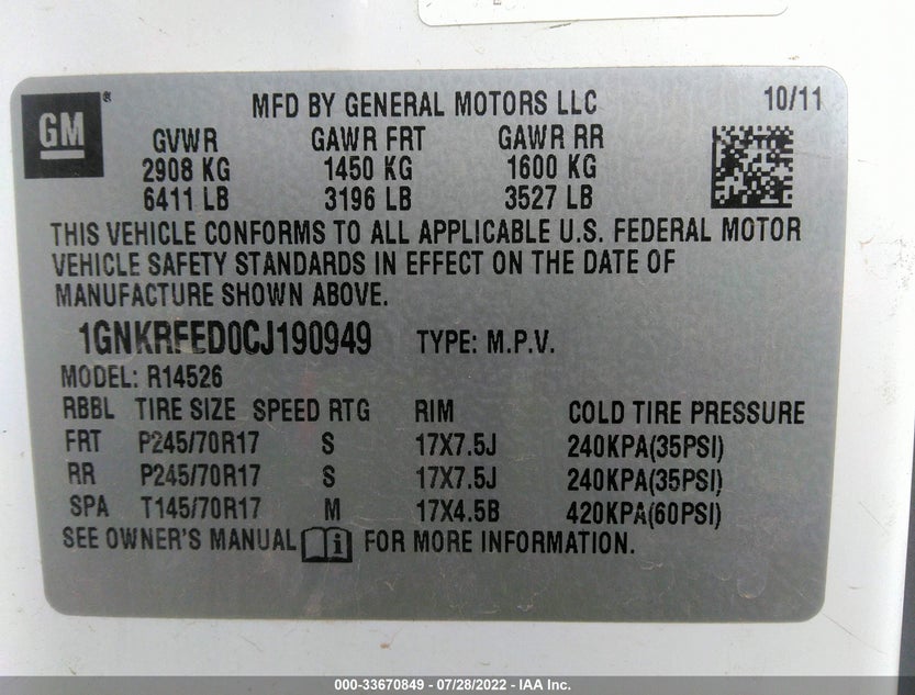 1GNKRFED0CJ190949