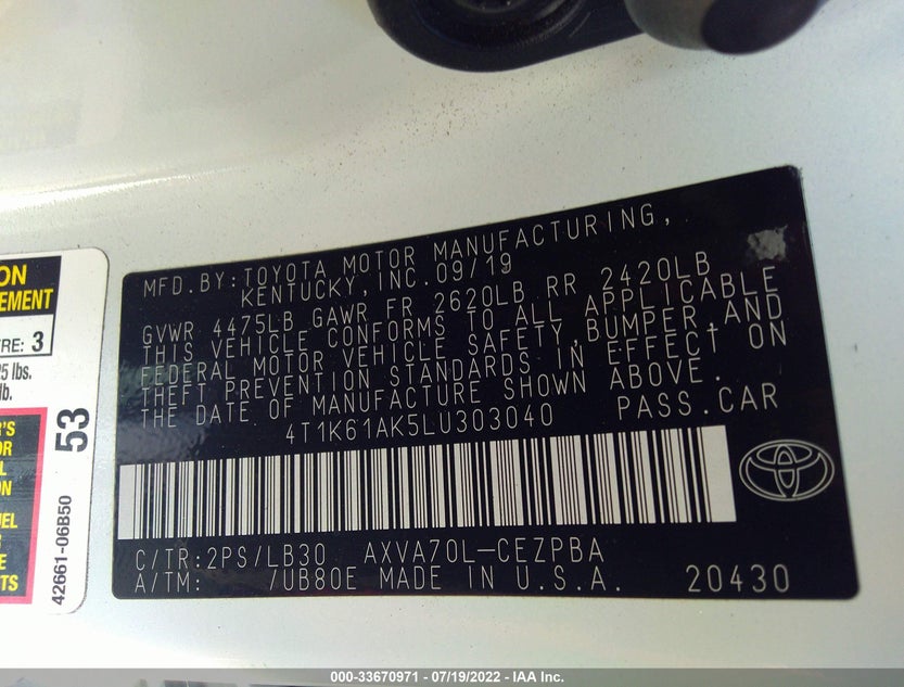 4T1K61AK5LU303040