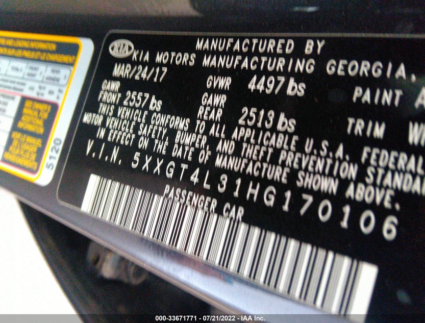 5XXGT4L31HG170106