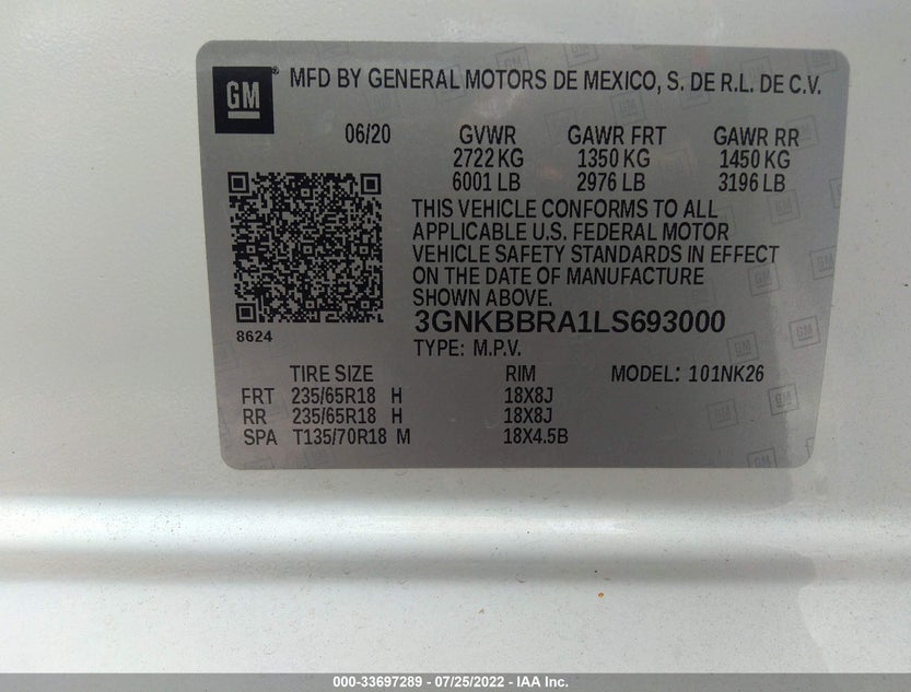 3GNKBBRA1LS693000
