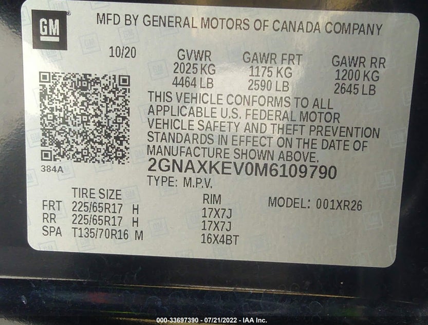 2GNAXKEV0M6109790