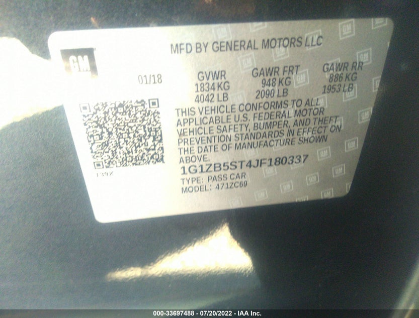 1G1ZB5ST4JF180337