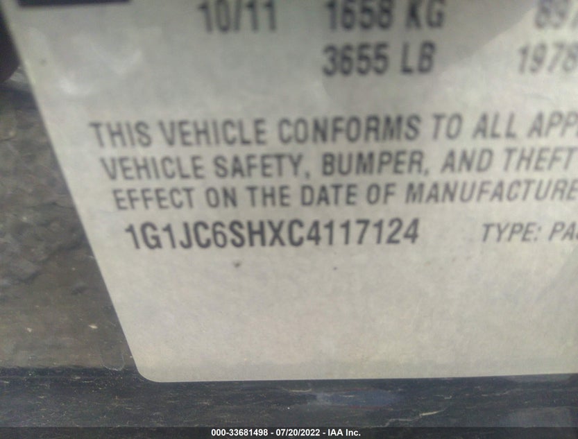 1G1JC6SHXC4117124