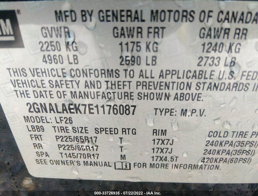 2GNALAEK7E1176087
