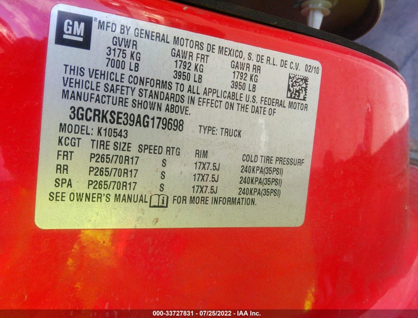 3GCRKSE39AG179698