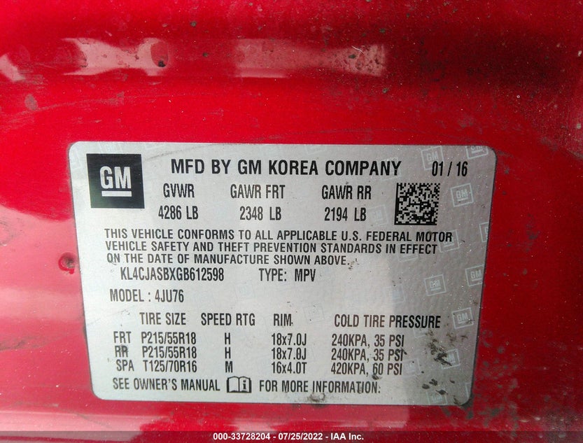 KL4CJASBXGB612598