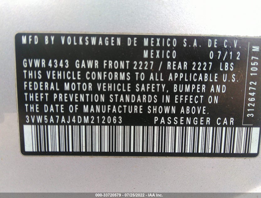 3VW5A7AJ4DM212063