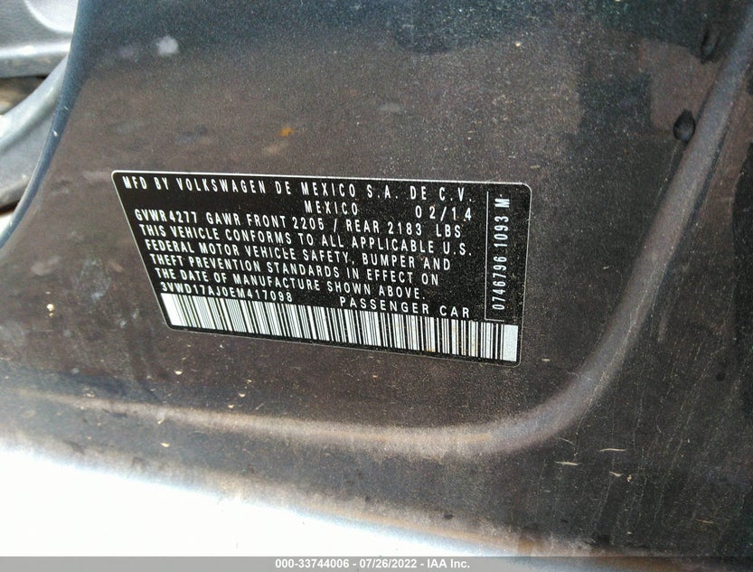 3VWD17AJ0EM417098