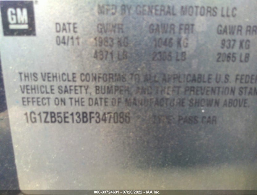1G1ZB5E13BF347086