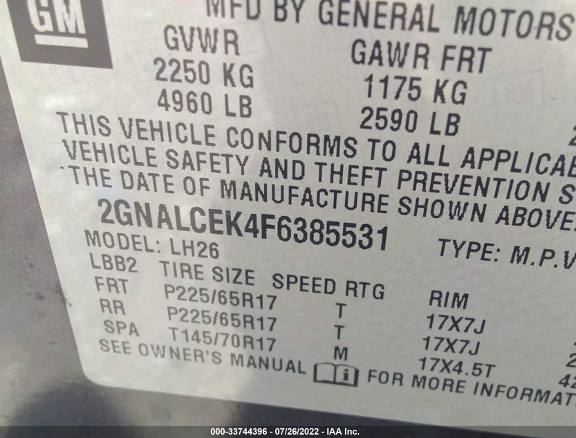 2GNALCEK4F6385531