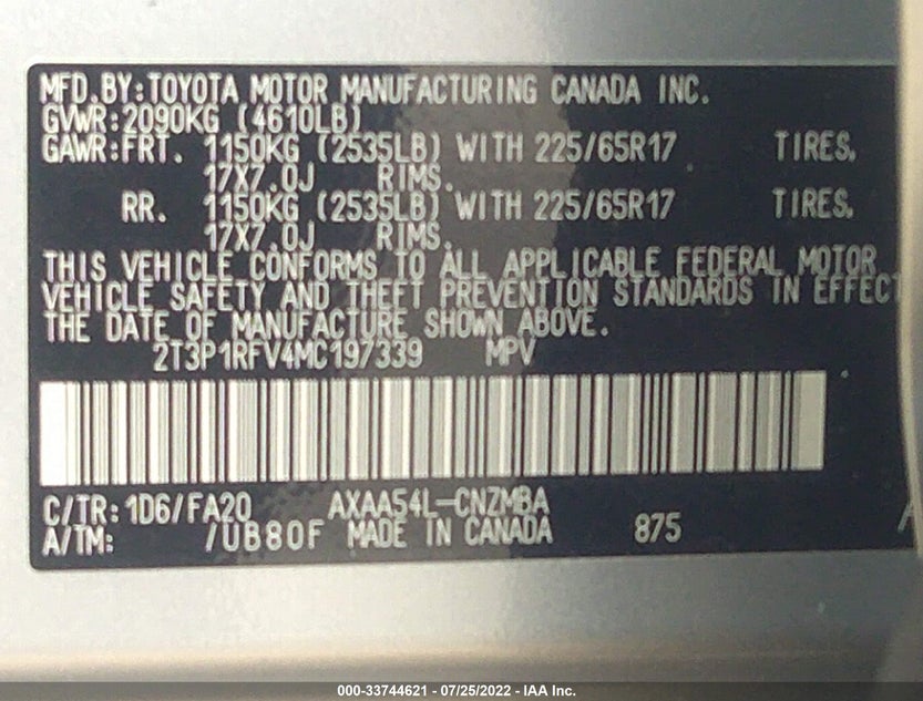 2T3P1RFV4MC197339