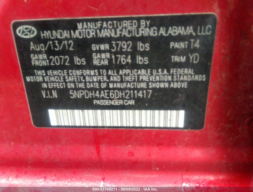 5NPDH4AE6DH211417