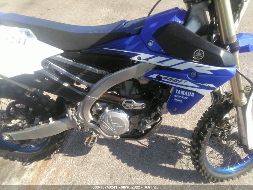 2018 Yamaha Wr450 F VIN: JYACJ1938JA000381 Lot: 40504605