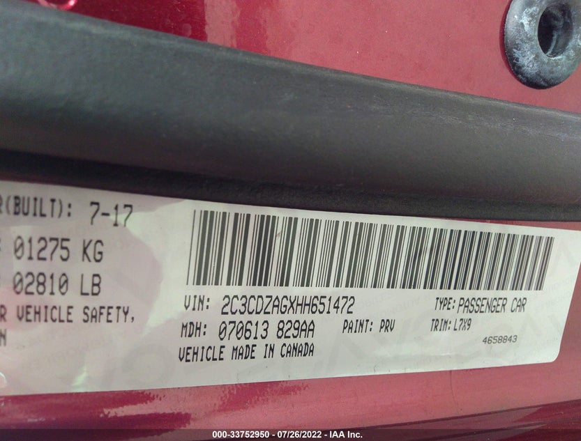2C3CDZAGXHH651472