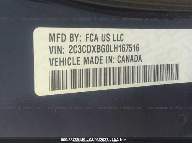 2020 Dodge Charger Sxt Rwd VIN: 2C3CDXBG0LH167516 Lot: 33785149