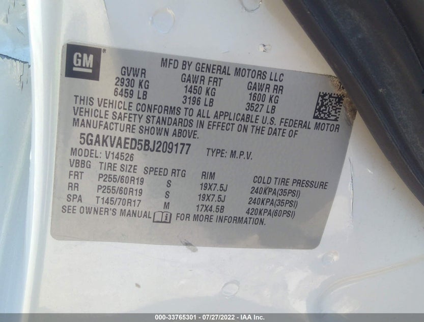 5GAKVAED5BJ209177