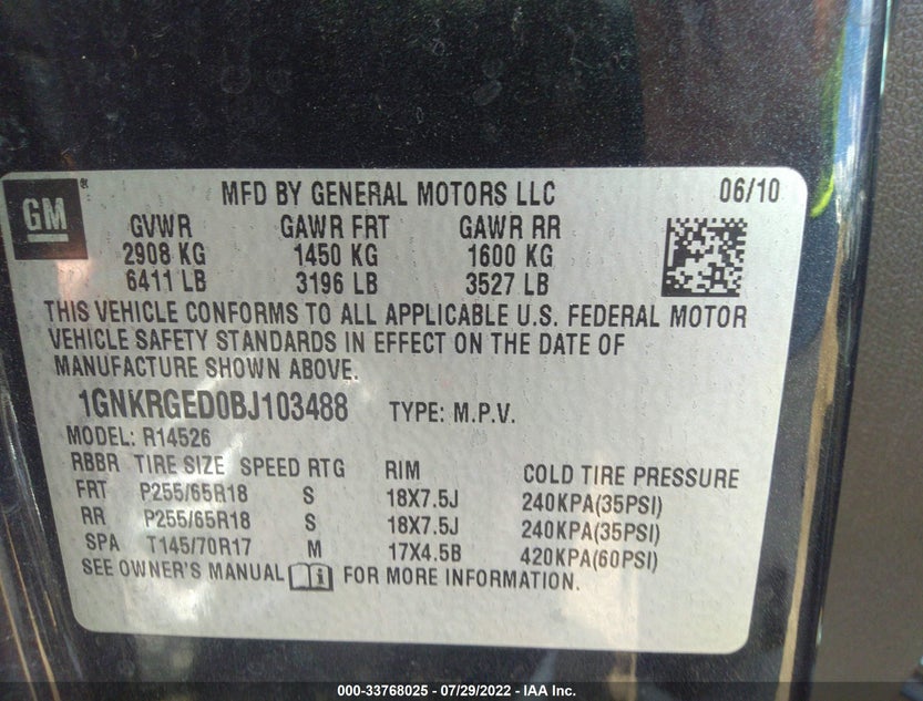 1GNKRGED0BJ103488