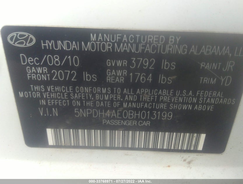 5NPDH4AE0BH013199