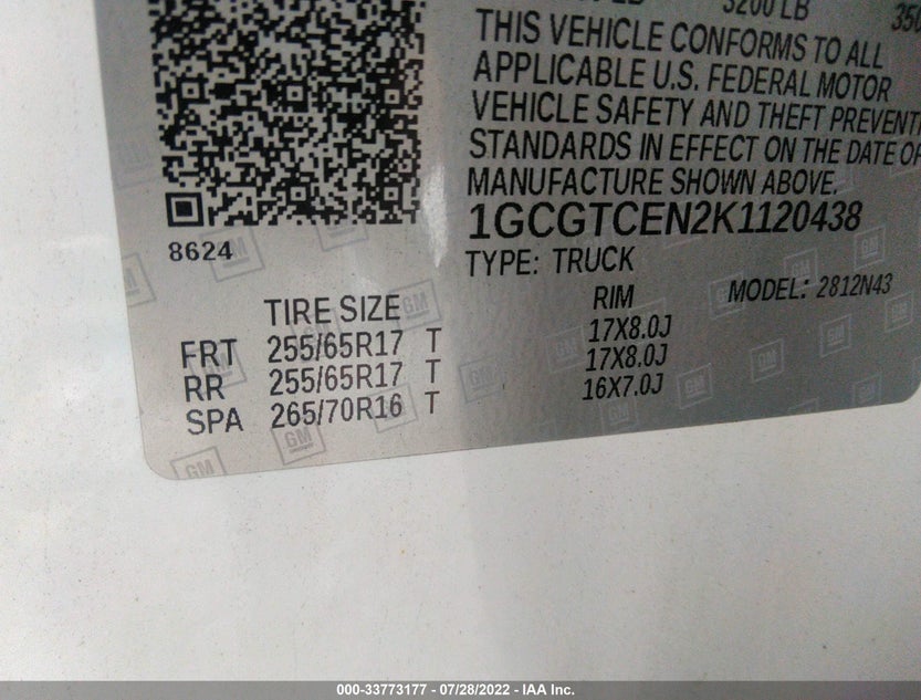 1GCGTCEN2K1120438