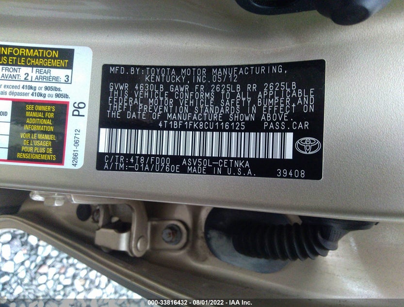 4T1BF1FK8CU116125