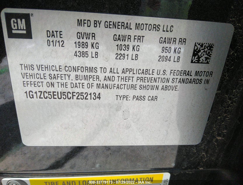 1G1ZC5EU5CF252134
