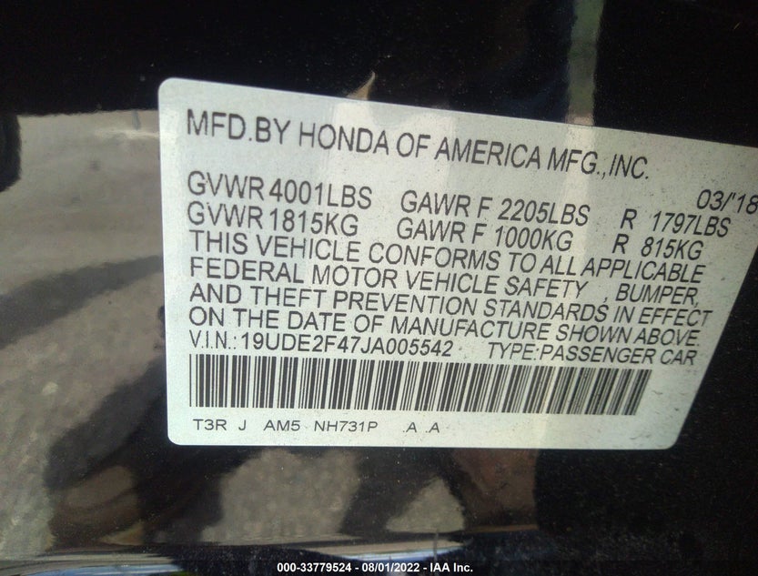 19UDE2F47JA005542