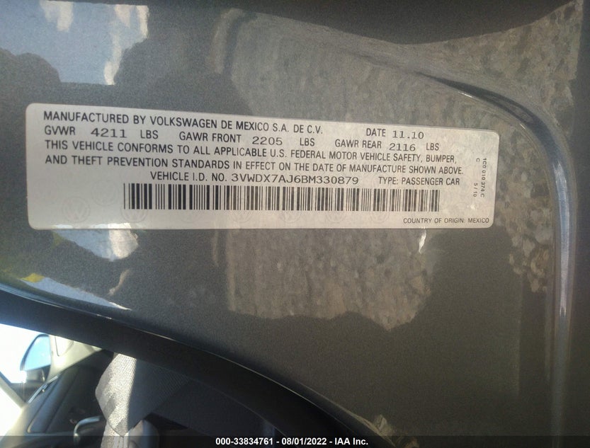 3VWDX7AJ6BM330879