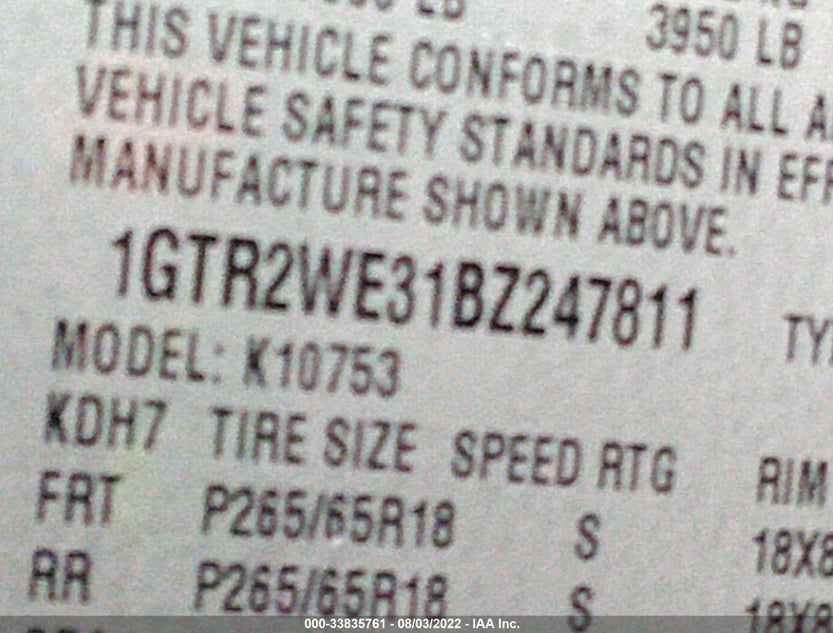 1GTR2WE31BZ247811