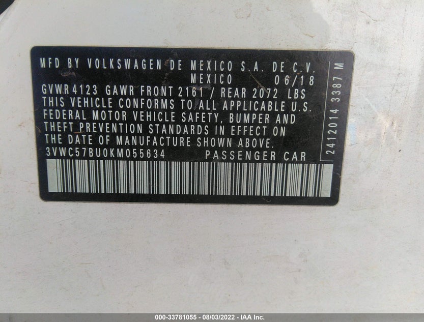 3VWC57BU0KM055634