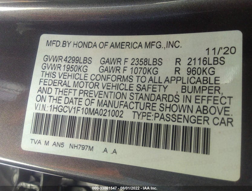 1HGCV1F10MA021002