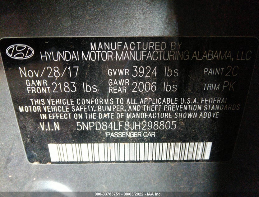 5NPD84LF8JH298805