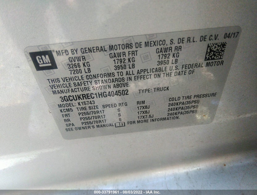 3GCUKREC1HG404502