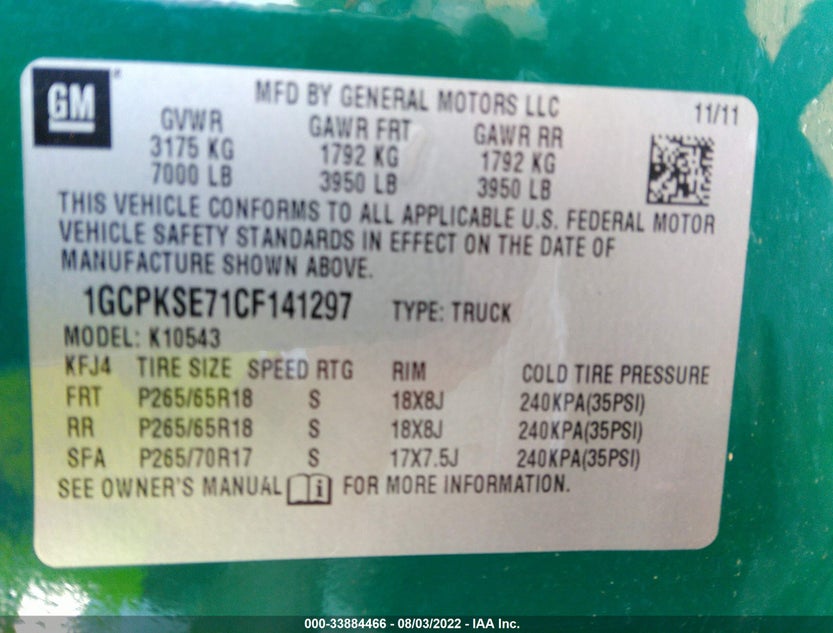 1GCPKSE71CF141297