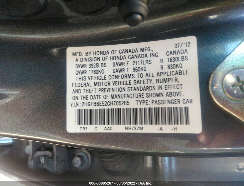 2HGFB6E52CH705265