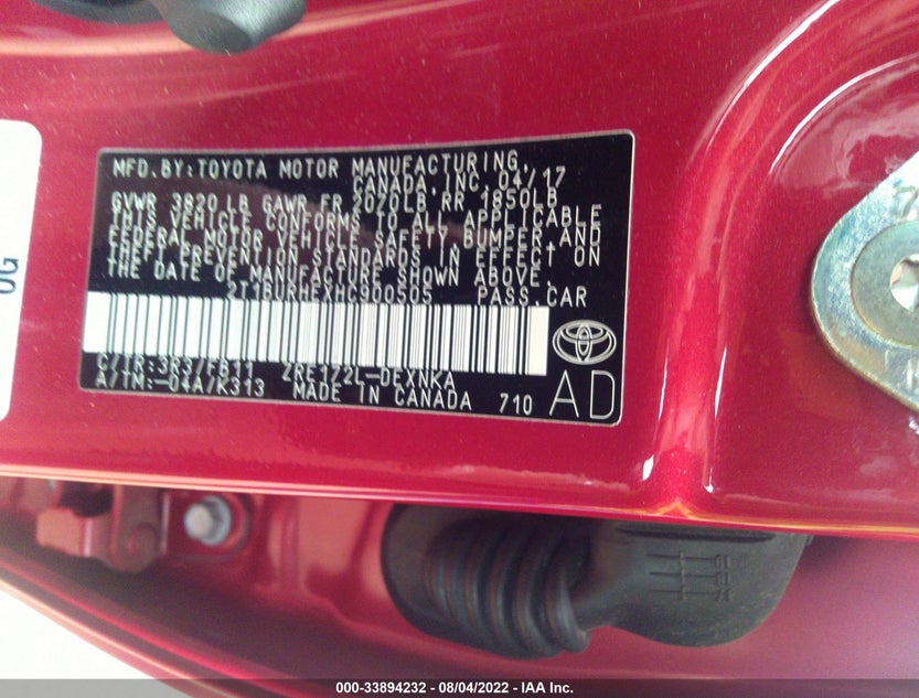 2T1BURHEXHC900505
