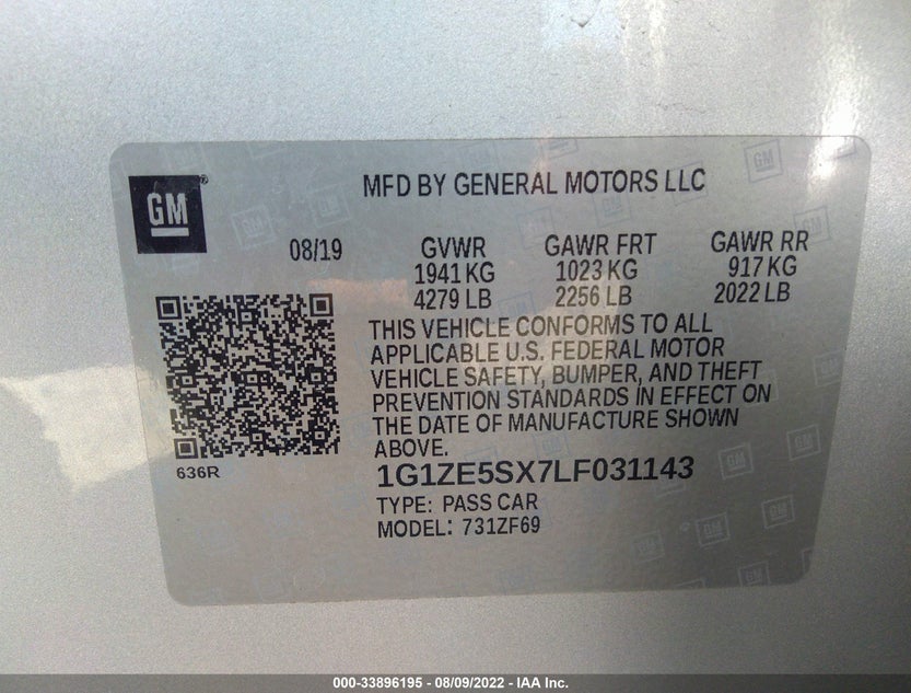 1G1ZE5SX7LF031143