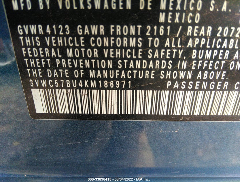3VWC57BU4KM186971